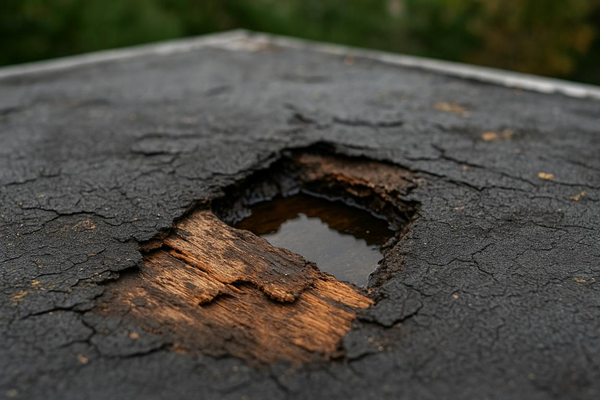 Damaged flat roof repaired in Norwich by Luxury Roof Care Ltd